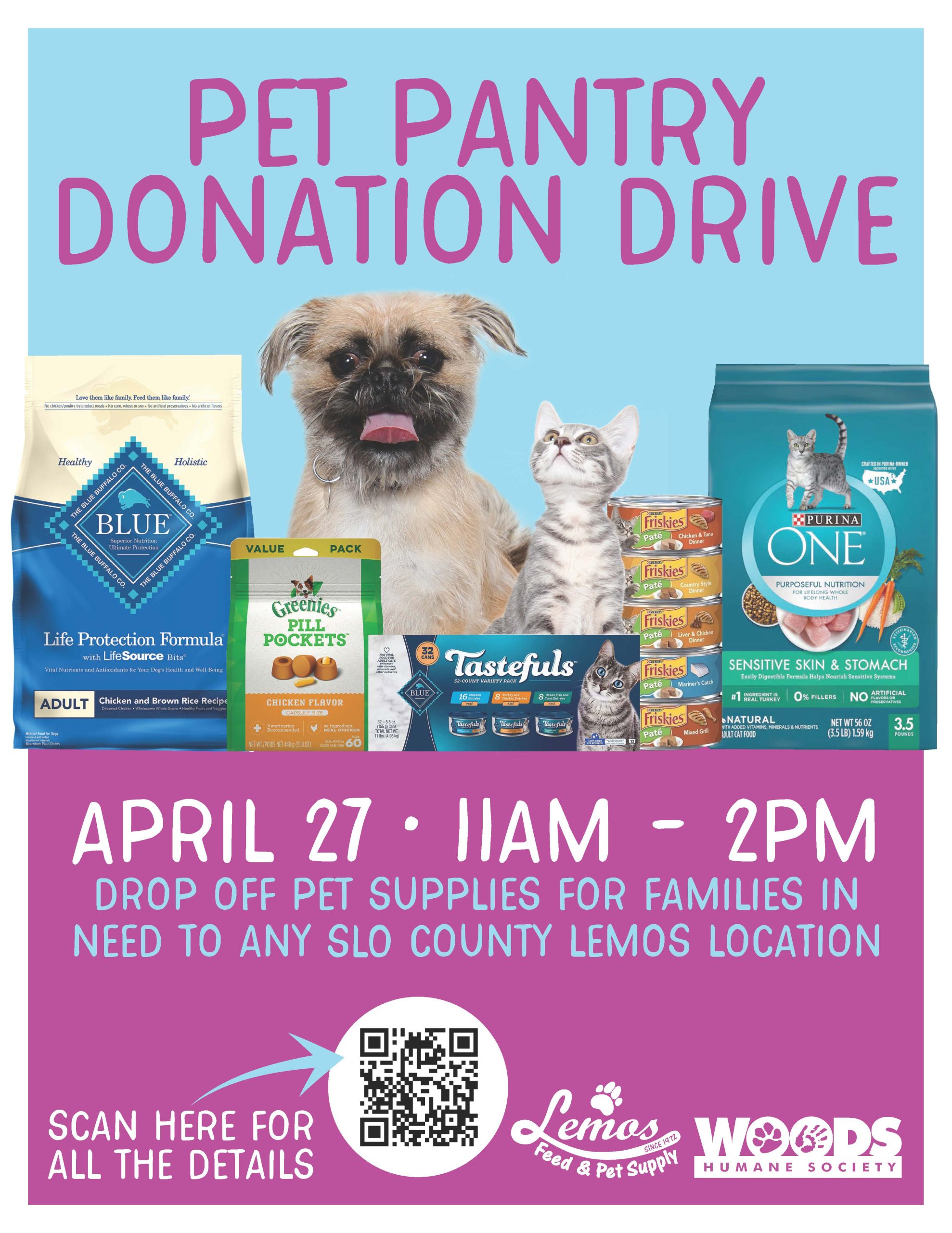 Donation drop off of dog food for pantry